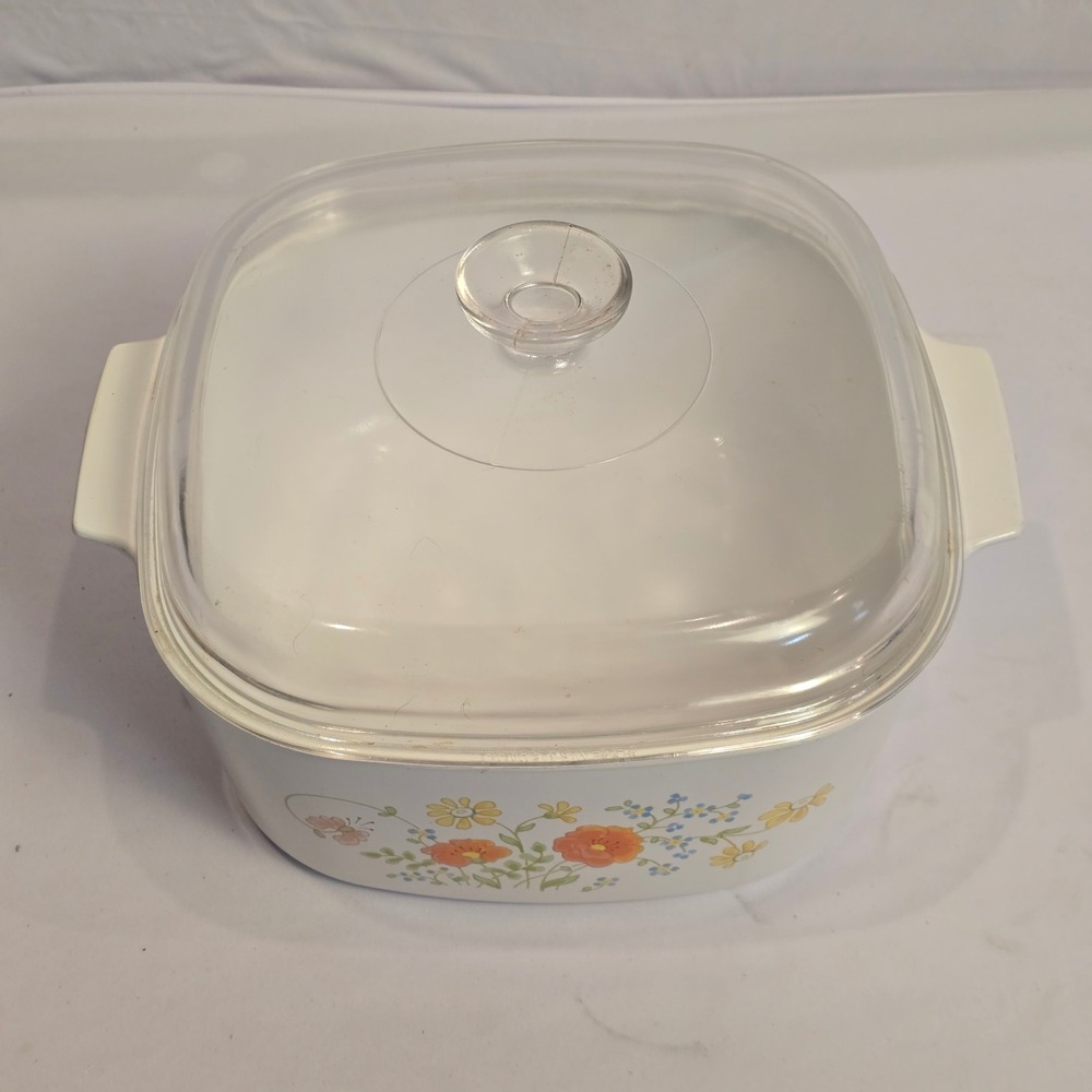 Corning Ware A-5-B 5 Quart Wildflower Casserole Dish with Lid Vintage Pyroceram